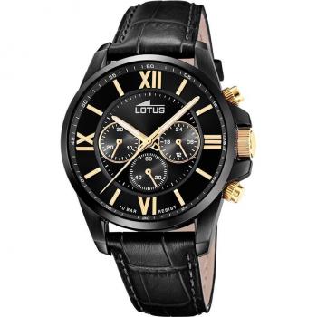 Reloj Lotus 18881/3 Chronograph para Hombre con Caja de Acero Inoxidable 316L y Correa de Cuero Negro