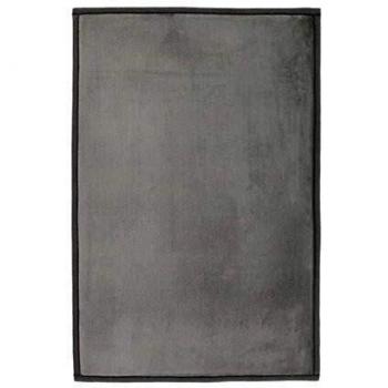 Alfombra Interior Flanelle Gris 60 x 90 cm - Microfibra Extra-Dulce con Toque de Terciopelo