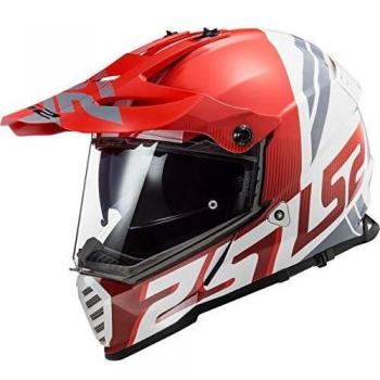 LS2 Pioneer EVO Evolve Casco de Moto, Hombre, Rojo y Blanco, XS