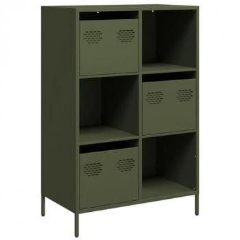 Aparador de acero verde oliva 68x39x103,5 cm