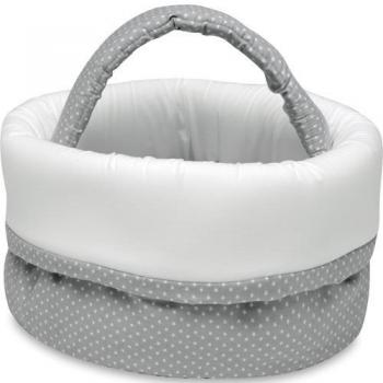 Pirulos 51013120 - Cesta botellero, diseño luna, color blanco y gris