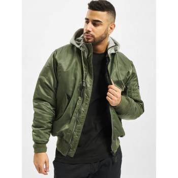 Brandit MA1 Hooded Bomber Jacket - Olive/Grey - 4XL for Men