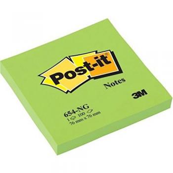 Post-it 654 - Pack de 6 blocs de notas adhesivas, color verde neón