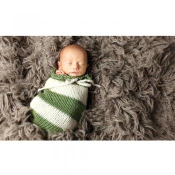 Recién nacido bebé saco de dormir fotografía foto Prop para bebé blanco White&Green