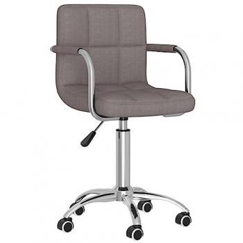 Silla giratoria de oficina en tela gris taupé, ajustable y confortante