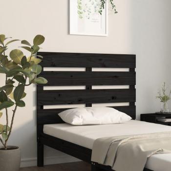 Cabecero de cama negra 100x3x80 cm madera maciza de pino