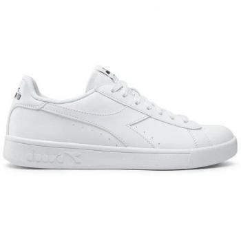 Diadora Torneo Men's White Lace-Up Sporty Sneakers with Rubber Sole