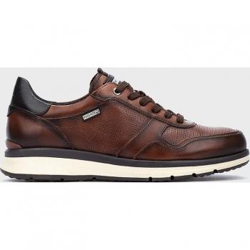 Pikolinos - Zapatillas de hombre de piel con plantilla extraíble y acolchada Memory Foam, cierre de cordones, suela de goma