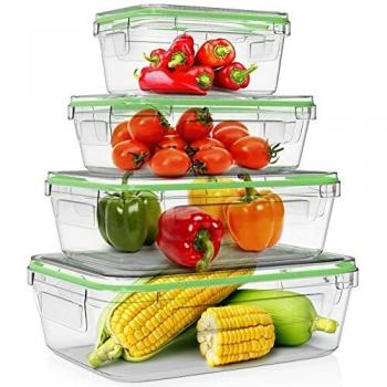 Home Fleek - Envases de Vidrio Rectangular para Alimentos | Herméticos | Sin BPA