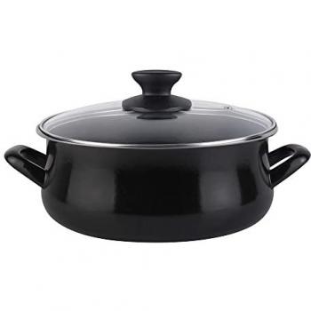 Cacerola Antiadherente Negra Magefesa con Tapa de Vidrio 24 cm