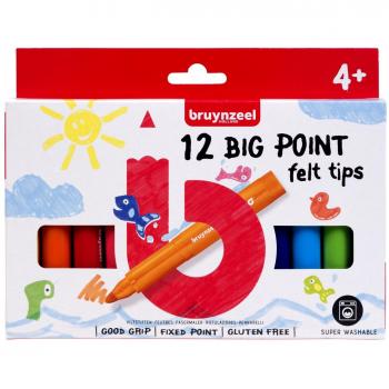 Rotuladores Bruynzeel Kids Big Point, set de 12 colores con punta gruesa