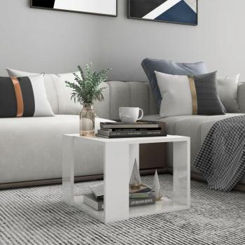 Mesa de Centro Kubo Estante Inferior Blanco Brillo 30x40x40 cm
