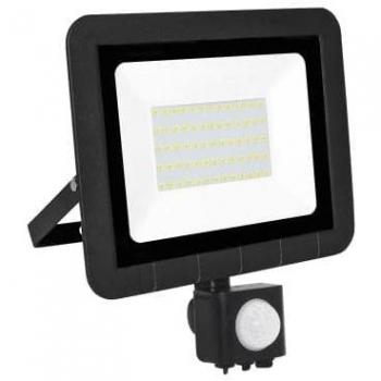 Proyector LED Sensor Plano Negro 50W Luz Fría AHORRO ENERGÍA Matel