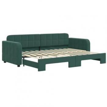 Sofá cama nido terciopelo verde oscuro 80x200 cm
