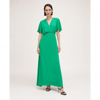 Vestido Largo con Escote Cruzado