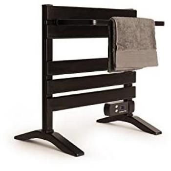 Toallero Eléctrico de Suelo WARM TOWEL MINI 150W - Negro, con Patas y Estante Adicional, Bajo Consumo y Ultrasilencioso
