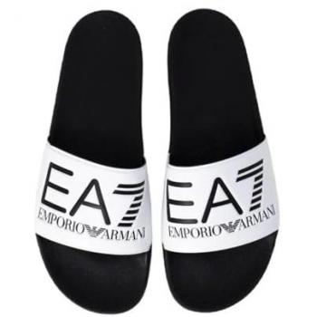 Chanclas EA7 Water Sports Visibilidad Contraste Negro Puro Blanco - Talla 39