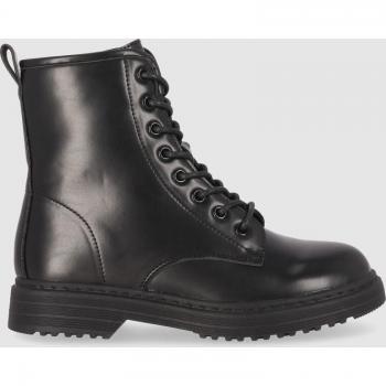 Botines de mujer con suela plana y cierre de cremallera estilo militar en color negro, con cordones y cremalleras, casuales, cómodos y combinables