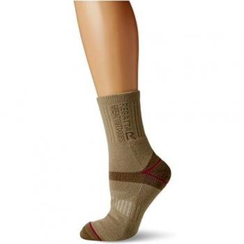 Regatta Damas Anti-Blister Doble Capa Calcetines Senderismo Acolchado para Mujer, Color - Brown/Light Brown/Pink, tamaño 6-8