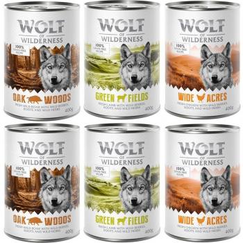 Wolf of Wilderness Mixed Trial Pack - Adult 6 x 400g: Wild Boar, Chicken, Lamb