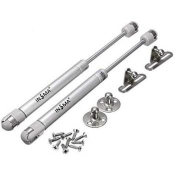 INSMA 2pcs Amortiguadores de Gas 100N, Resorte de Gas Mueble, Pistones a Gas Armarios, Hidráulico Amortiguador Puertas, Bisagra para armario, Resortes de Compresión para Elevación de Puertas