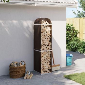 vidaXL Log Holder Brown 40x45x170 cm Galvanised Steel