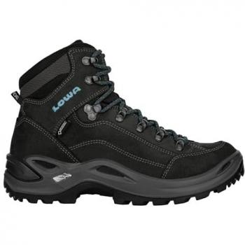 Botas de Senderismo Lowa Renegade Gore-Tex Mid para Mujer, Color Asfalto/Turquesa, Talla UK 6.5