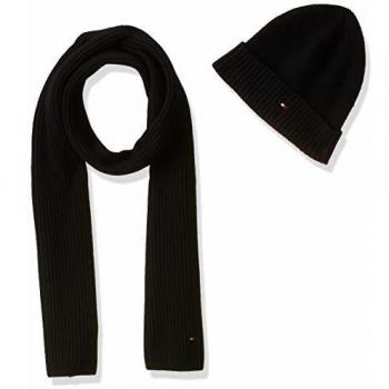 Tommy Hilfiger Pima Cotton Scarf & Beanie Gp conjunto bufanda, gorro,