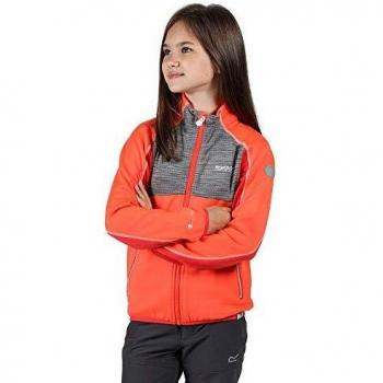Regatta Oberon II-Chaqueta Softshell De Tejido Elástico Extol Soft Shell, Niñas, Fiery Coral/Dapple, 5-6
