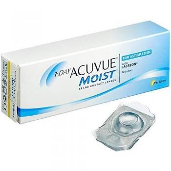 1-Day Acuvue Moist Lentes de contacto tóricas diarias para astigmatism, R 8.5, D 14.5, -8.5 dioptría, cilindro -1.75, eje 60-30 lentillas