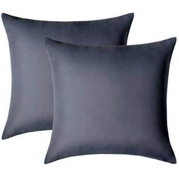 Bedsure Funda Almohada de Microfibra Gris 65x65