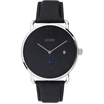 s.Oliver Mens Analogue Quartz Watch with Leather Strap SO-3720-LQ