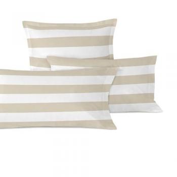 Funda de Almohada Beige Breton 60x60 cm, 100% Algodón, Calidad 150 TC, Fabricado en España
