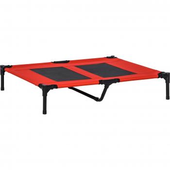 Cama Elevada para Perros y Gatos Transpirable - Rojo