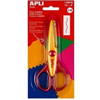 Apli Kids 12818 Tijera Escolar Dentada Naranja, 13 Cm X 12818