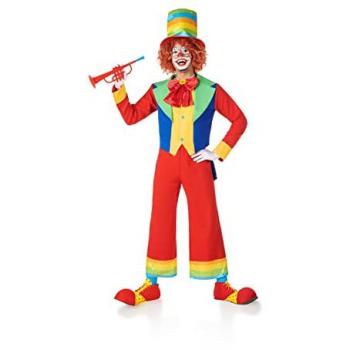 Conjunto de Disfraz de Payaso Colorido para Adulto - Chaqueta, Pantalones, Sombrero y Pajarita - Kimokawaii