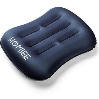 HOMIEE Almohada de Camping, Portátil Ultraligero con Almohada de Viaje, Almohada de Aire, Portátil, Compacta y Compacta, Soporte de Viaje Lumbar/Montañismo/Avión/Playa/Picnic Azul