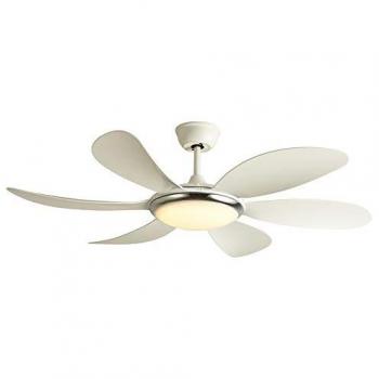 Ventilador de techo Wonderlamp Mary Blanco 24W LED, motor DC silencioso, 6 palas, 3 tonos de luz, mando a distancia incluido