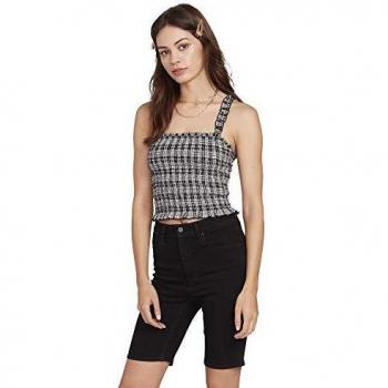 Volcom Seeriously Tank Camiseta de Tirantes, Mujer, Black Combo, L