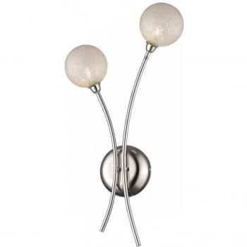 Aplique de pared transparente de vidrio para interiores de 2 luces, cromo, G9 - BLACKPOOL Spring Lighting