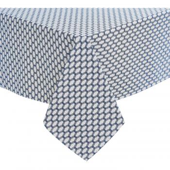 Deconovo Mantel para Mesa de Cocina o Salón con Diseños 130 x 220 cm Azul Marino
