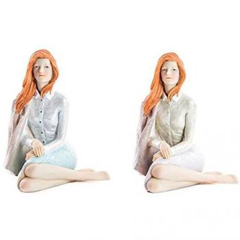 Figura Decorativa DKD Home Decor 15 x 18 x 19,5 cm Mujer Resina Romántico (2 pcs)