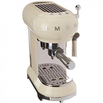 Cafetera Espresso Smeg ECF01CREU, 1350W, Capacidad de 1L, Color Crema, Estilo Retro