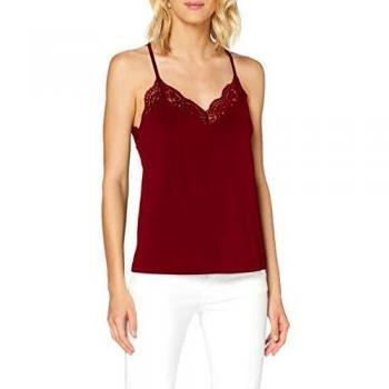 Vero Moda VMANA S/L Lace Top Noos Camiseta sin Mangas, Rojo Oscuro, Mujer