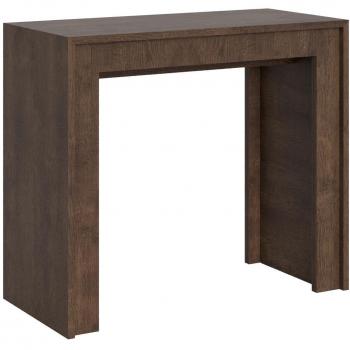 Consola extensible 90x42/302 cm efecto madera nogal Itamoby