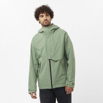 Chaqueta shell de hombre Salomon Outerpath 2.5L Waterproof con capucha, color verde, talla XL