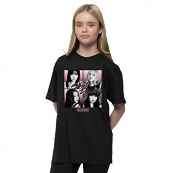 Blackpink Shut Down Photo Grid T-Shirt - Black - XXL - 100% Cotton