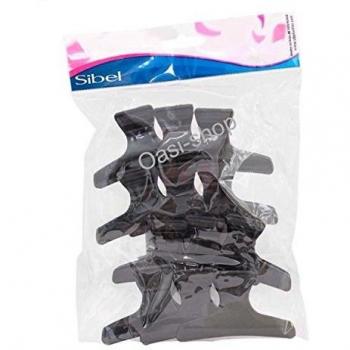 Pinzas de Cabello Grande Croco Negras - Paquete de 12