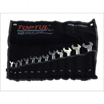 Kit de herramientas TOPTUL 12 piezas, incluye llaves poligonales/boca de 6mm, 7mm, 8mm, 10mm, 11mm, 12mm, 13mm, 14mm
