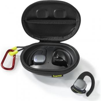 Hama Spirit Athletics Auriculares Deportivos Bluetooth con Estuche de Carga Negro/Amarillo